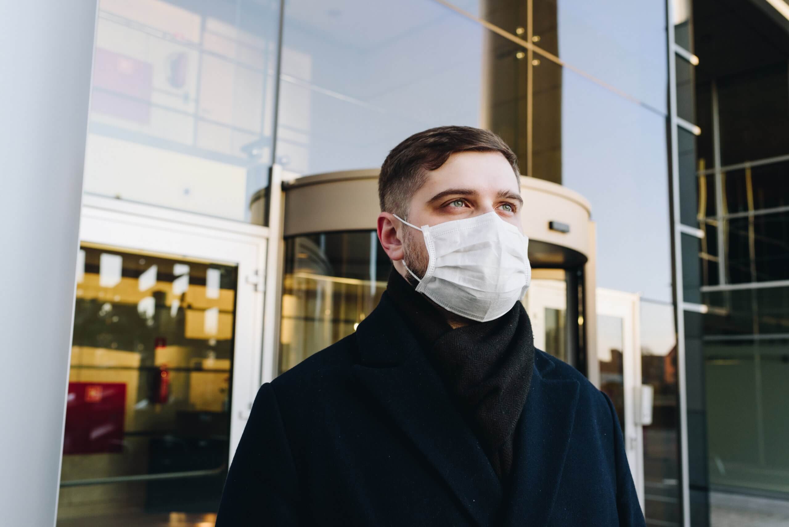 man wearing a protective mask